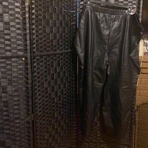 NWT Sonoma faux black leather pants women sizes 3X & 4X